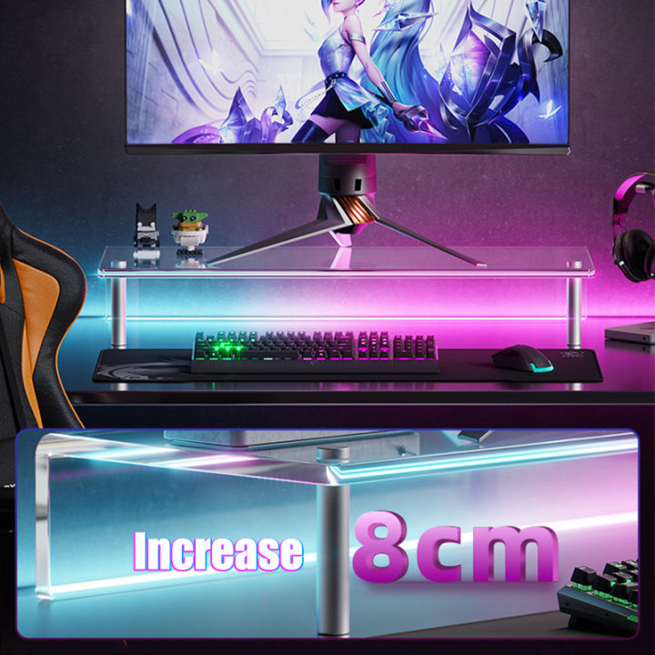 Acrylic%20Laptop%20Stand%20Desktop%20Computer%20Screen%20Monitor%20Desk%20Bracket%20Elevated%20Desktop%20Organizer%20Stand%20For%20Reducing%20Neck%20Strain%20Queena%20-%20Image%204