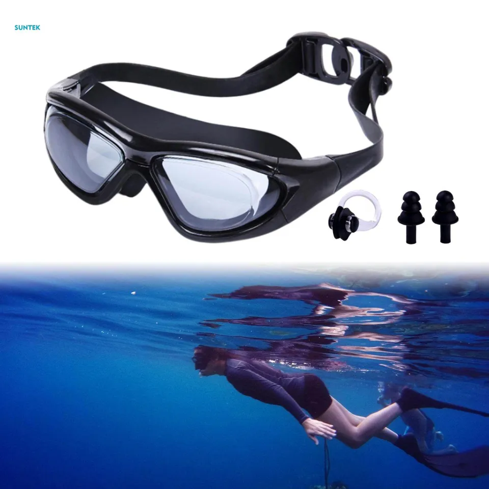 Swimming Goggles Swimming Glasses Anti Fog No Leaking Adjustable Band with Nose Clip and Earplugs Swim Goggles Swim Eyewear for Unisex Adult Daraz.lk