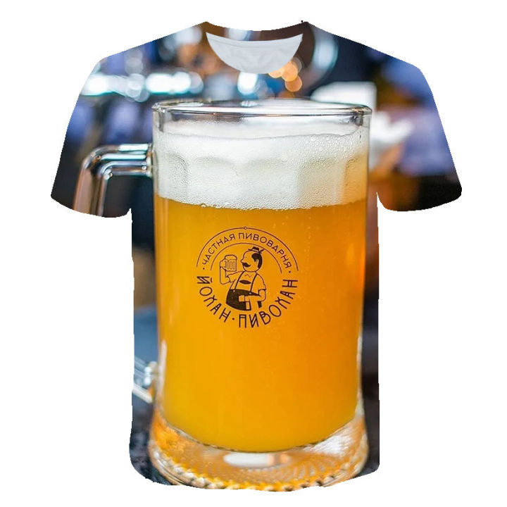 Summer%20Cool%20Beer%20Bubble%20Men's%20Women's%203D%20Printed%20T%20Shirts%20Personalities%20Fashion%20Tee%20Casual%20Comforts%20O-Neck%20Short%20Sleeve%20Men%20Tops%20-%20Image%202