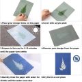 32 Sheets Sun Print Paper With 1 Sheet Acrylic Panel Cyanotype Paper A5 Solar Drawing Paper Sensitivity Nature Printing Paper. 