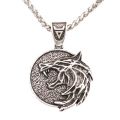【New arrival】TEMU New Wolf Head Necklace Magic Hunter Pendant Witcher Wizard 3 Pendant Medal Hip Hop Male. 