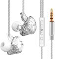 QKZ CK5 In-Ear Wired Earphones with Built-in Microphone, Volume Controller, Heavy Bass, Transparent Design for Music, Gaming and Sports. 