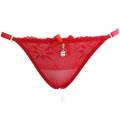 Women's Red Thong Underwear Briefs Girls' Mini Knickers in Sexy Lingerie Red Color. 