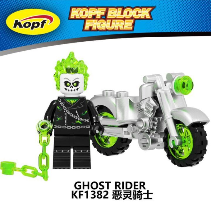 Single Sale Ghost Rider With Motorcycle Building Blocks Plastic Learning Action Figures For Children Toys KF6120