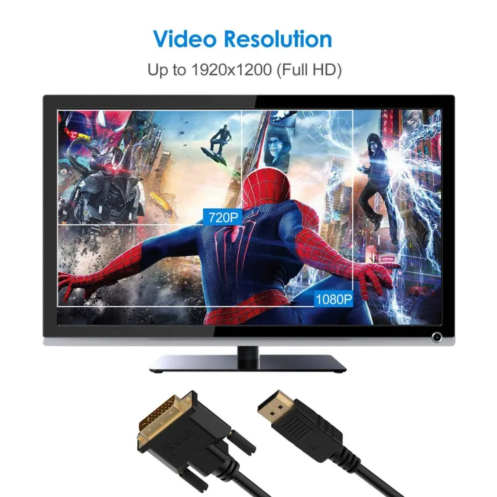 NAMUNY%202X%20DisplayPort%20(DP)%20to%20DVI%20Cable,%20Gold%20Plated,%206%20Feet%20-%20Image%203
