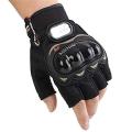 Bike Motorcycle Half Glove Black - L. 