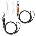 Hand-woven Black Brown Badge Holder Lanyard Adjustable PU Leather ID Tag Working Permit Pass Work Employee's Card Neck Strap. 