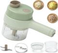 4 in 1 Portable Electric Vegetable Cutter Set,Gatling Vegetable Chopper Mini Wireless Food Processor,Garlic Chili Onion Celery Ginger Meat Garlic Chopper with Brush. 
