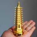 Feng Shui 9-Levels Wenchang Tower Metal Handicraft 3D Pagoda Statue Chinese Home Decoration Ornament. 