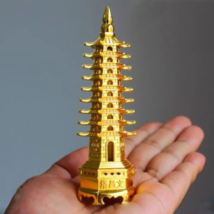Feng%20Shui%209-Levels%20Wenchang%20Tower%20Metal%20Handicraft%203D%20Pagoda%20Statue%20Chinese%20Home%20Decoration%20Ornament%20-%20Image%203