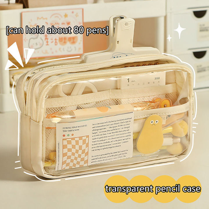 Transparent Pencil Bag Large Capacity Pen Case Stationery Box School Supplies SEVICH