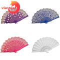 Vist Fox Folding Fan Exquisite Floral Pattern Chinese Style Gift Hand Fan. 