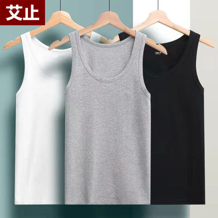 1/3 Pieces 100% Cotton Vest Men's Summer Youth Slim Stretch Men's Sports Sling Sleeveless New Undershirt