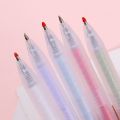 Push Type Signature Gel Pen Simple Press Pen Comfortable Grip Smooth and Round Writing Pen Body School Office Stationary Supplies Frosted Plastic Black Ink Gel Pen. 