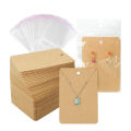 50Sets Earring Cards and 50pcs Bags Necklace Earring Display Cards Self-Seal Bags Kraft Paper Card for DIY Jewelry Packaging. 