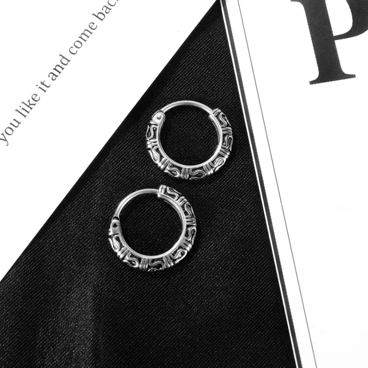 Qingwen%20personality%20hip-hop%20style%20stainless%20steel%20earrings%20irings%20titanium%20steel%20earrings%20for%20men%20earings%20men's%20accessories%20ring%20Korean%20airrings%20punk%20hikaw%20for%20boys%20Black%20Cross%20-%20Image%205