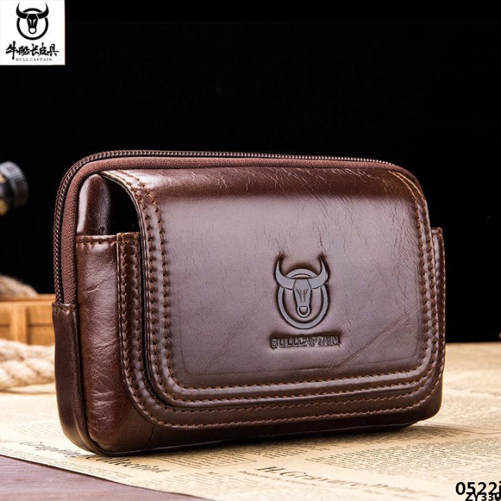 5 packs, 5.56 leather belt bags. Men's captain mobile phone case double layer mobile phone inch true functional belt construction site