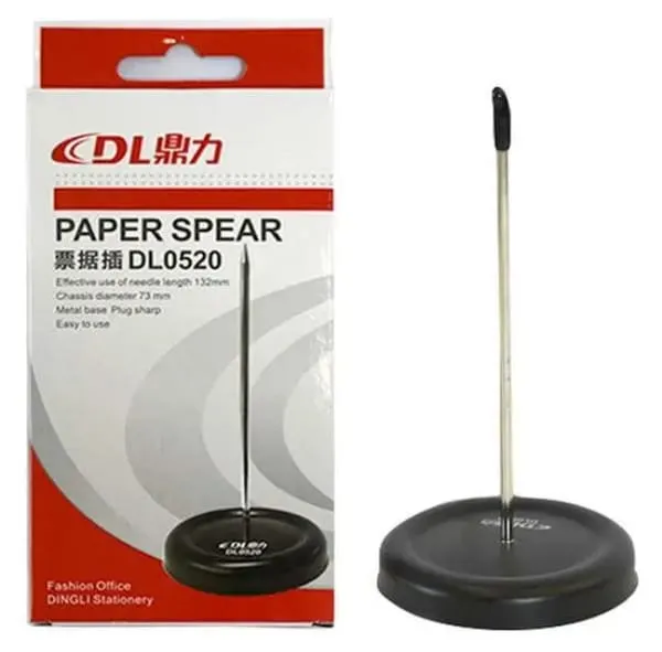 Paper Spear - Paper Note Holder, Metal Paper Clip, Document Spike, Stainless Steel Bill Holder with Spike Nail for Invoice Receipt Note Paper Counter Desktop, Tickets, Receipts (DL0520) by ZinZen
