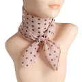 Women Scarf Dot Print Thin Neckerchief Breathable Neck Decoration Chiffon Collar Scarf Lady Head Neck Square Scarf. 