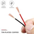 2Pin Wire 100M 22AWG 12V/24V Extension Cord Red and Black 2-Wire Stranded Tinned Copper LED Light Bar Power Cord. 
