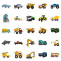 50PCS Cute Children's Cartoon Car Truck Stickers Kawaii DIY Skateboard Motor Graffiti Vehicle Sticker Decals Kids Learning Toys. 