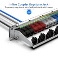 AMPCOM Keystone Coupler Jack ,CAT6 /CAT6A RJ45 Inline Coupler Keystone Jack, RJ45 CAT6 Straight-Through Keystone Module Adapter Couplers For Wall Plate. 