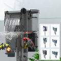 External Fish Tank Aquarium Filter Waterfall Suspension Hanging Filter Low Noise Filtration Aeration Adjustable Flow Rate with Surface Skimmer. 