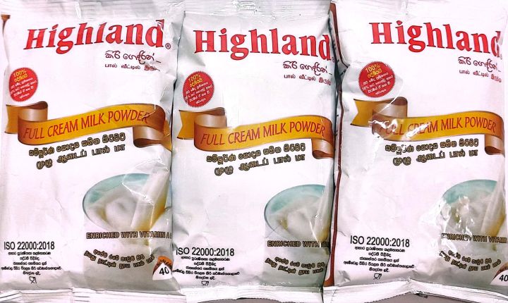 Highland Full Cream Milk Powder 400g  3 Packets