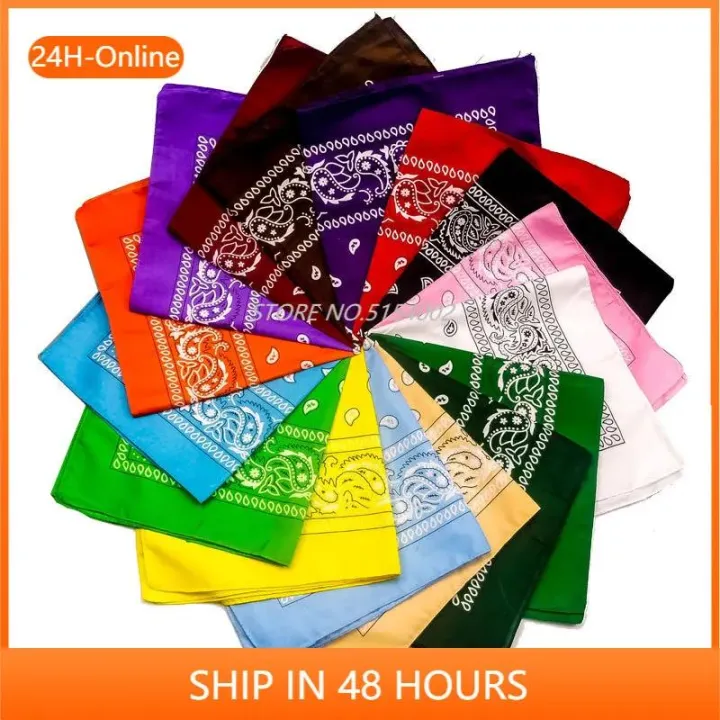 Unisex Men Women Cotton Bandana Hairband Cowboy Mens Biker Sports Headwear Wrist Hairwrap Double Sided Head Wrap Scarf Paisley
