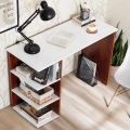 VTEC FURNITURE Modern Computer Table | Study Table with 3 Tier Bottom Storage & Open Bookshelf Lower Storage. 