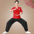 New Pure Cotton Tai Ji Suit Long-Sleeve Suit Martial Arts Performance Wear Tai Chi Exercise Clothing Men's and Women's Same Workout Clothes Summer. 