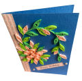 Handmade paper guiling greeting card for birthday. 