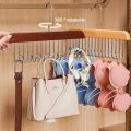 Multifunctional Wood Hanger  8 Hooks Underwear Scarf Sling Tie Storage Rack  Household Dormitory Clothes Drying Hangers  Wardrobe Organizer Accessories. 