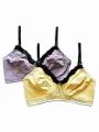 Grace - 2pk Non-Wired Nursing Bra in Yellow Ditsy Floral & Lilac Combo. 