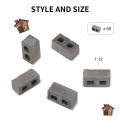 60 Packs Cinder Blocks 1/12 Scale Mini Bricks Concrete Miniature Bricks Tiny Landscaping Dollhouse Accessories. 