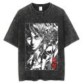 Men vintage T-shirt hip hop streetwear Japanese anime Attack on Titan graphic printed T shirt men Harajuku cotton casual clothes. 