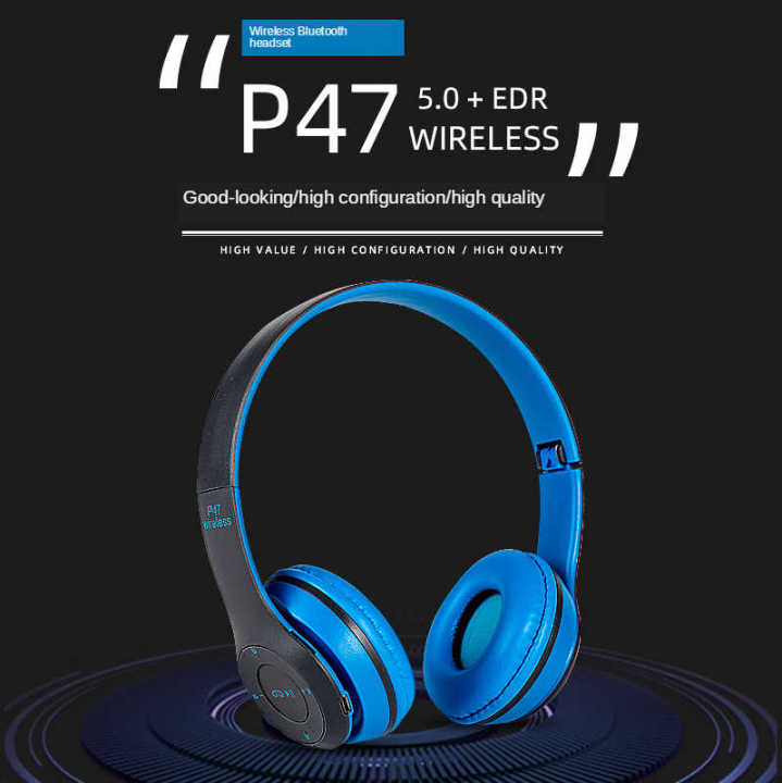 P47%20Bluetooth%204.1%20Headphone%20Wireless%20Headband%20Earphone%20Hands%20Free%20Music%20Headset%20With%20MF/TF%20&%20AUX%20ports%20,%20P47%20Cat%20Ears%20-%20Image%204