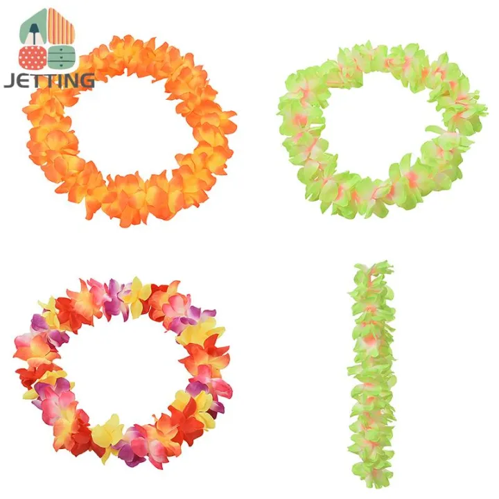 1pc%20Hawaiian%20Flower%20Leis%20Tropical%20Luau%20Beach%20Party%20Supplies%20Of%20Hula%20Garland%20Necklace%20Bracelet%20Headband%20Simulated%20Silk%20Flower%20-%20Image%205