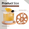 Wooden placemat Lotus root slice coasters   Irregular Solid wood Cup mat Table mat for Home decor  Dining table  Kitchen  Tea party Restaurant. 