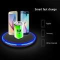 Portable New Generation Ultra Thin Metal Round Shape Qi Wireless Charger Charging Pad. 