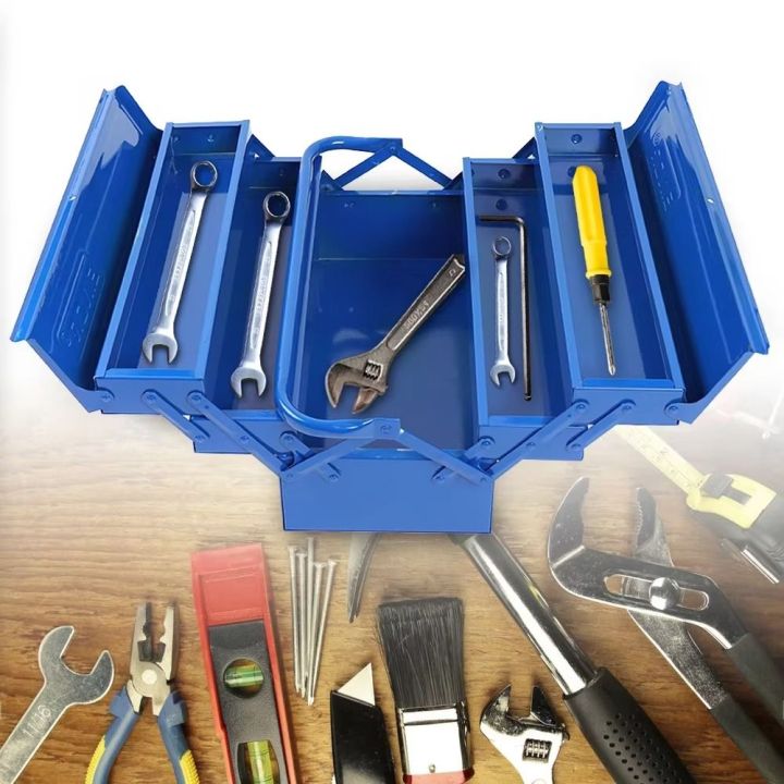 Lightweight Large Metal Toolbox Metal 2 Layer Tool Box Multi-function ...
