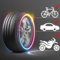 2 Pcs LED Bike Car Tire Light Dust Valve Cap with Batteries. 