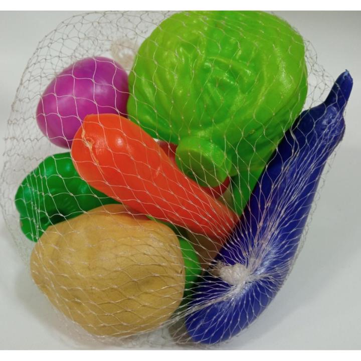 TOY VEGETABLE SET / PLASTIC VEGETABLES SET / KIDS PLAY TOY / Kitchen Plastic Fruit Vegetable Food Pretend Reusable Role Play Set 9 Pcs