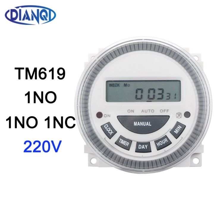 DIANQI TM619 220V 16A Digital Timer controller 7 Days Weekly Programmable Timer switch Hour Minute Count CN304 1NO 1NO1NC