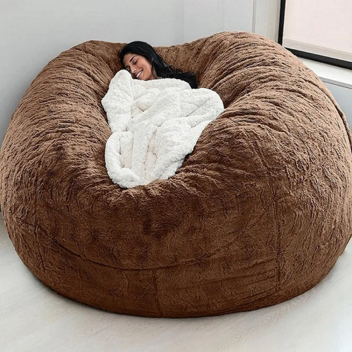 Home%20Sponge%20Bed%20Bean%20Bag%20Chair%20Cover%20Slipcover%20Double%20Bedroom%20Balcony%20Large%20Couch%20Round%20Soft%20Fluffy%20Cover%20No%20Fillings%20Only%20Cover%20-%20Image%202