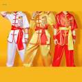Chinese Traditional Wushu Costume Clothes for Adult Kids Men Women Red 140. 