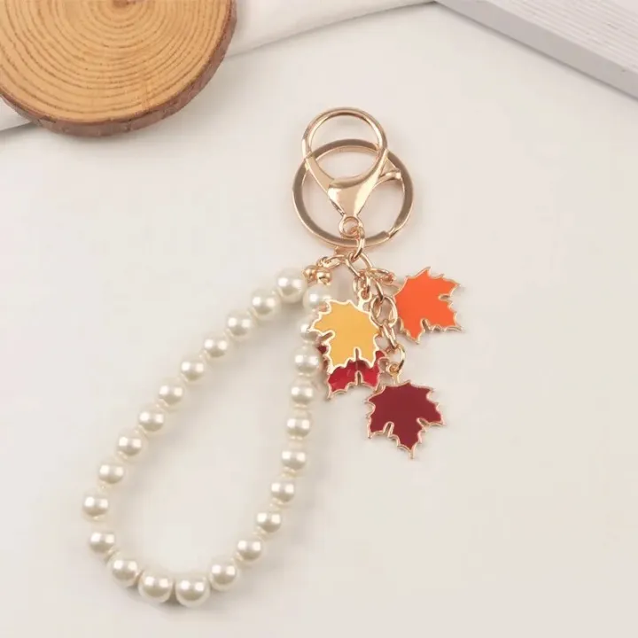 %E3%80%90HOT%E3%80%91%20Elegant%20Maple%20Leaf%20Wristlet%20Keychain%20Cute%20Pearl%20Pendant%20With%20Keyrings%20For%20Women%20Keys%20Phones%20Creative%20DIY%20Wallets%20Decoration%20-%20Image%204
