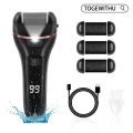 Electric Callus Remover for Feet, Rechargeable Foot Scrubber Foot File Hard Skin Remover Pedicure Tools Set for Feet Electronic Callus Shaver Waterproof Pedicure kit for Cracked Heels and Dead Skin with LED Light and 3 Roller Heads. 
