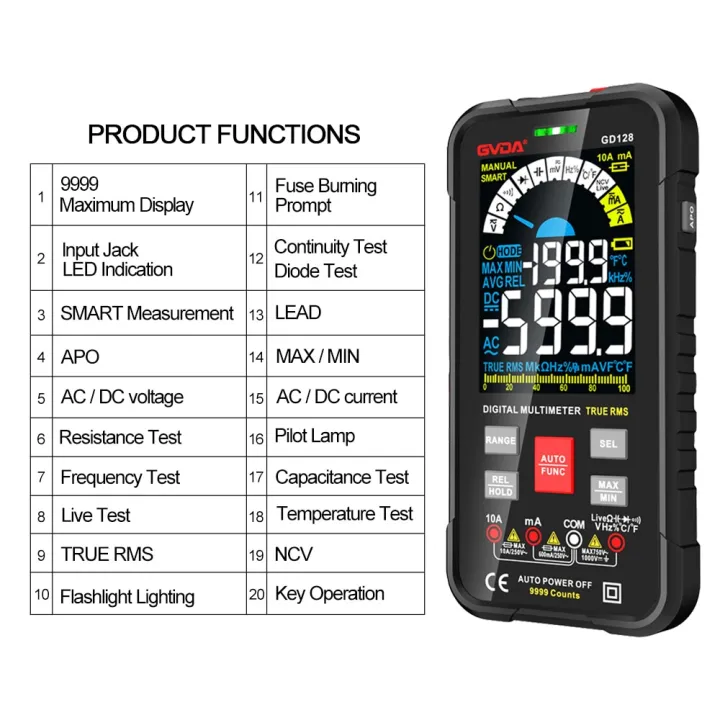New%209999%20Counts%20Digital%20Multimeter%20Smart%20Auto%20Range%201000V%2010A%20Tester%20Meter%20Ohm%20Hz%20Capacitance%20REL%20True%20RMS%20AC%20DC%20DMM%20Multitester%20-%20Image%202