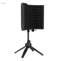 Foldable Compact Microphone Isolation Shield with Tripod Stand, Studio Mic Sound. 